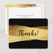 MODERN BEDANKT luxe chique gouden penseelstreek (Voorkant / Achterkant)