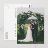 Modern Bedankt voor de bruiloft foto Briefkaart (Voorkant / Achterkant)