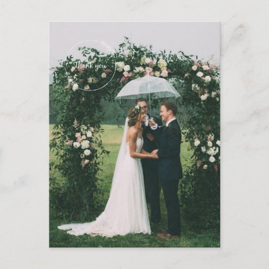 Modern Bedankt voor de bruiloft foto Briefkaart (Voorkant)