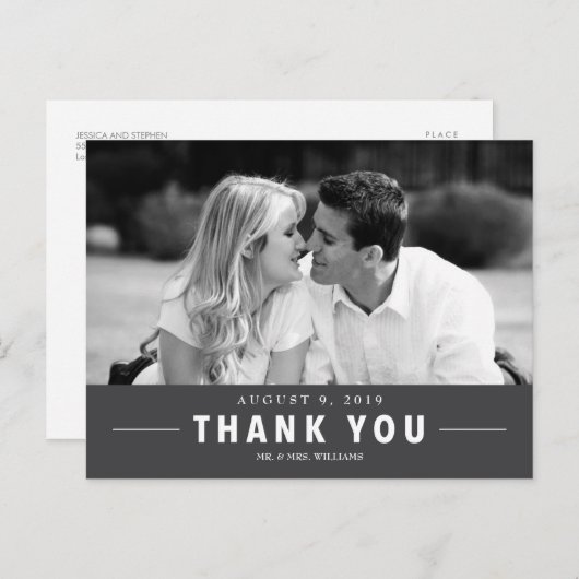 Modern Bedankt voor het Briefkaart Aangepaste brui (Voorkant / Achterkant)