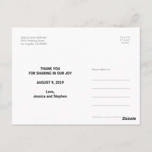 Modern Bedankt voor het Briefkaart Aangepaste brui (Achterkant)