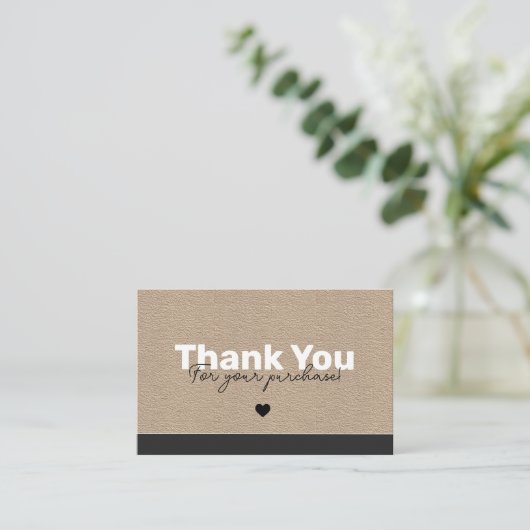 Modern bedankt voor het koopkraftpapier visitekaartje (Staand voorkant)