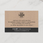 Modern bedankt voor het koopkraftpapier visitekaartje (Achterkant)