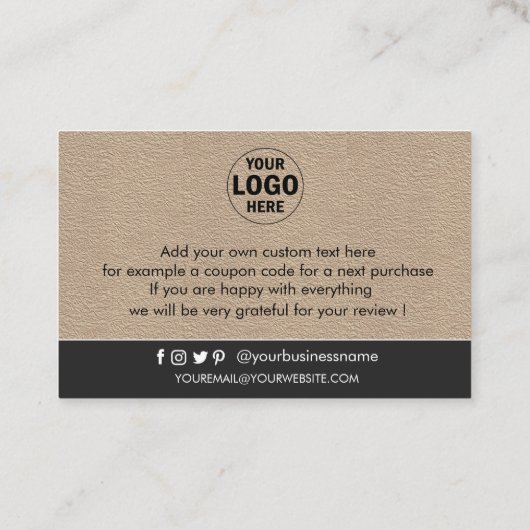 Modern bedankt voor het koopkraftpapier visitekaartje (Achterkant)