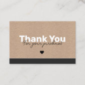 Modern bedankt voor het koopkraftpapier visitekaartje (Voorkant)