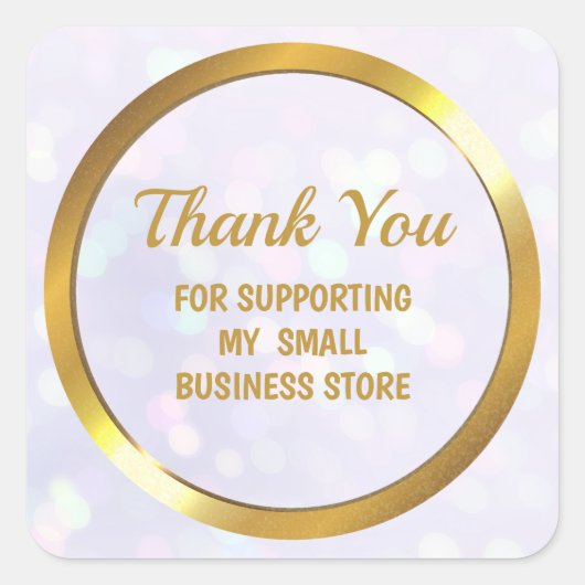 Modern bedankt voor het ondersteunen van mijn klei vierkante sticker (Voorkant)