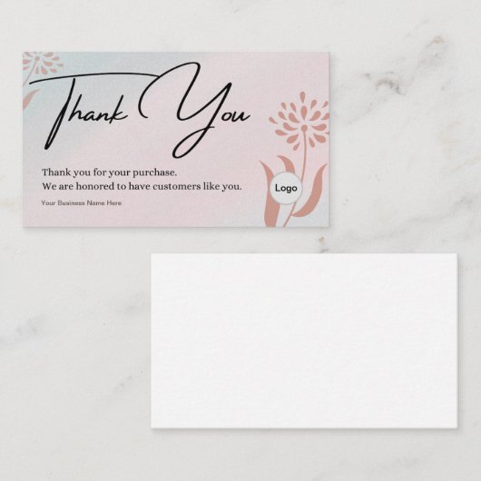 Modern Bedankt voor het winkelen Klein Visitekaart Visitekaartje (Voorkant / Achterkant)