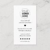 Modern Bedankt voor het winkelen Klein Visitekaartje (Achterkant)