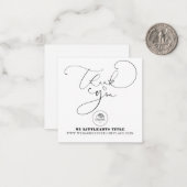 Modern bedankt voor het winkelen kleine branding notitiekaartje (Voorkant / Achterkant in situ)