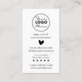 Modern bedankt voor het winkelen kleine branding visitekaartje (Achterkant)