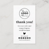 Modern bedankt voor het winkelen kleine branding visitekaartje (Voorkant)