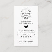 Modern bedankt voor het winkelen kleine branding visitekaartje (Achterkant)