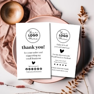 Modern bedankt voor het winkelen kleine branding visitekaartje