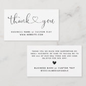 Modern bedankt voor het winkelen kleine branding visitekaartje (Voorkant / Achterkant)