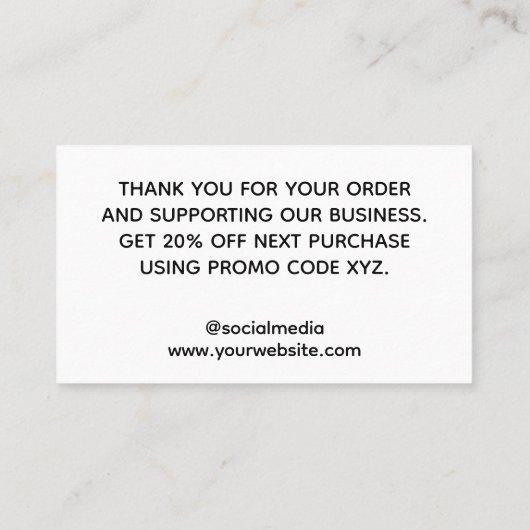 Modern Bedankt voor het winkelen promotiecode Kortingskaartje (Achterkant)
