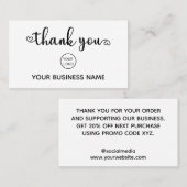 Modern Bedankt voor het winkelen promotiecode Kortingskaartje (Voorkant / Achterkant)