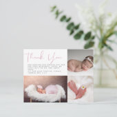 Modern - Bedankt voor je foto Roze Baby shower Briefkaart (Staand voorkant)