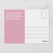 Modern - Bedankt voor je foto Roze Baby shower Briefkaart (Achterkant)