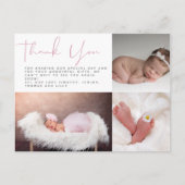 Modern - Bedankt voor je foto Roze Baby shower Briefkaart (Voorkant)