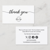 Modern Bedankt voor uw bestelling Logo Aangepaste Visitekaartje (Voorkant / Achterkant)