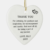 Modern Bedankt Vriend Zwart en Wit Hart Keramisch Ornament (Rechts)