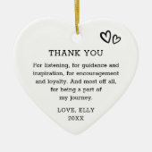 Modern Bedankt Vriend Zwart en Wit Hart Keramisch Ornament (Voorkant)