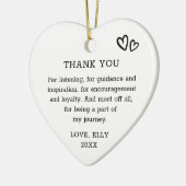 Modern Bedankt Vriend Zwart en Wit Hart Keramisch Ornament (Links)