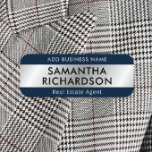 Modern Bedrijf Eenvoudig Marine Blauw & Zilver Med Naamplaatje