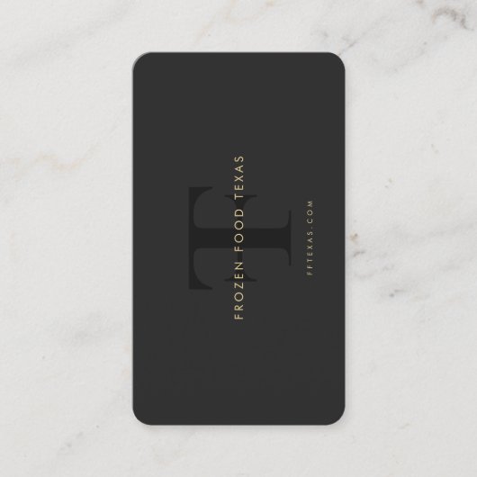 Modern bedrijf F T Logo Monogram Zwart Goud Visitekaartje (Voorkant)