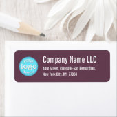 Modern Bedrijf Logo Dark Roos Roze Retour Adres Etiket (Insitu)