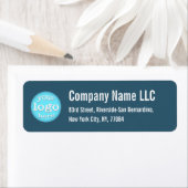 Modern Bedrijf Logo Eucalyptus Blue Retouradres Etiket (Insitu)