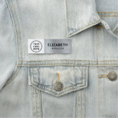 Modern bedrijf Logo geborsteld zilver Naamplaatje (In situ)