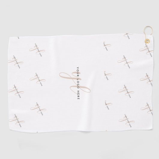 Modern Bedrijf Logo Herhaal Patroon Zakelijke Prom Golfhanddoek (Horizontaal)