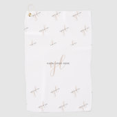 Modern Bedrijf Logo Herhaal Patroon Zakelijke Prom Golfhanddoek (Voorkant)