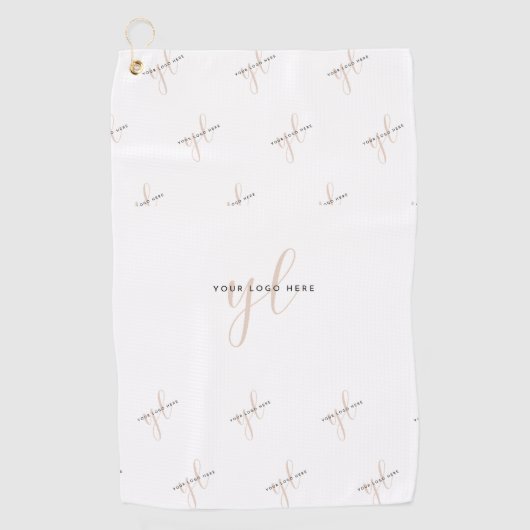 Modern Bedrijf Logo Herhaal Patroon Zakelijke Prom Golfhanddoek (Voorkant)