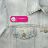 Modern bedrijf Logo Hot Pink Medewerker Naamplaatje (In situ)