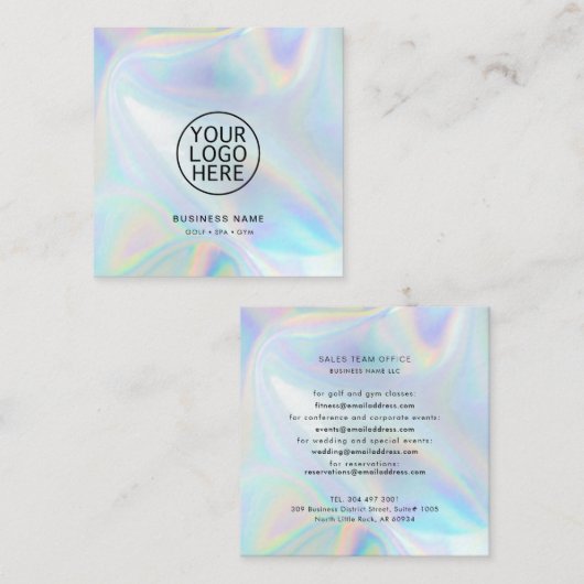 Modern bedrijf Logo Modern Minimalist Custom Vierkante Visitekaartje (Voorkant / Achterkant)