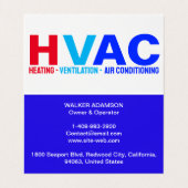 Modern bedrijf Logo, unieke professionele HVAC Visitekaartje (Binnenkant ongevouwen)