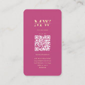 Modern Bedrijf Roze Monogram Marketing Visitekaartje (Achterkant)