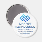 Modern bedrijf voor cyberbeveiliging computertechn magneet (Voorkant / Achterkant)