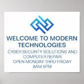 Modern bedrijf voor cyberbeveiliging computertechn poster (Voorkant)