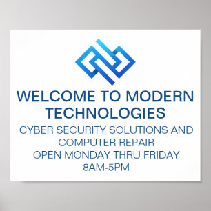 Modern bedrijf voor cyberbeveiliging computertechn poster