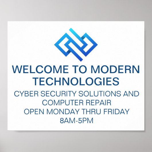 Modern bedrijf voor cyberbeveiliging computertechn poster (Voorkant)