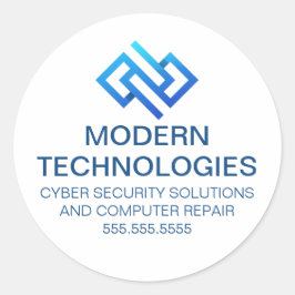Modern bedrijf voor cyberbeveiliging computertechn ronde sticker