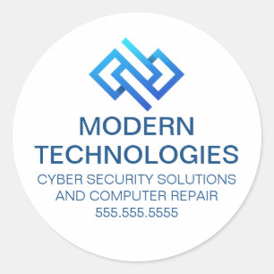 Modern bedrijf voor cyberbeveiliging computertechn ronde sticker