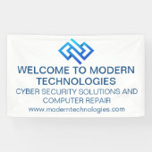 Modern bedrijf voor cyberbeveiliging computertechn spandoek (Horizontaal)