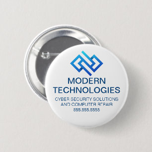 Modern bedrijf voor cyberbeveiligingscomputertechn ronde button 5,7 cm