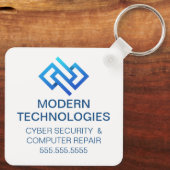 Modern bedrijf voor cyberbeveiligingscomputertechn sleutelhanger (Achterkant)