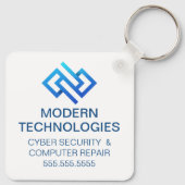 Modern bedrijf voor cyberbeveiligingscomputertechn sleutelhanger (Achterkant)