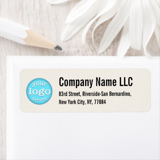Modern Bedrijf Zakelijk Logo Ivoor Retour Adres Etiket (Insitu)